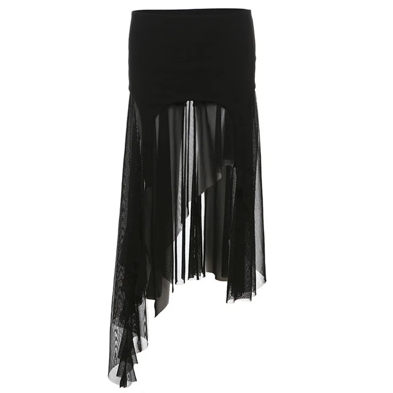 New Style Trends - Twilight Shroud Alt Edgy High-Low Skirt - Outfit Ideas