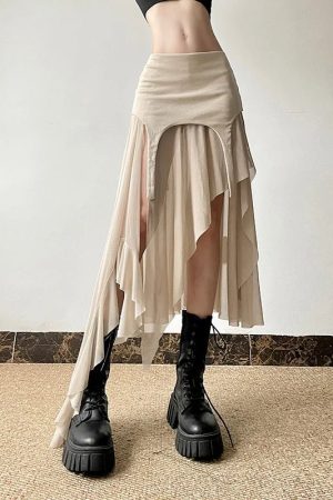 New Style Trends - Twilight Shroud Alt Edgy High-Low Skirt - Outfit Ideas