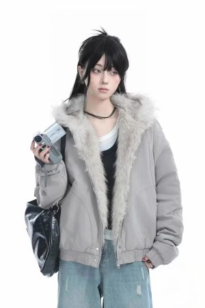 New Style Trends - Urban Frost Fur Y2k Jacket - Outfit Ideas