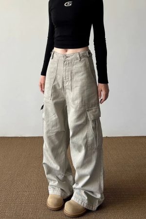 New Style Trends - Urban Utility Y2k Wide-Leg Cargo Pants - Outfit Ideas