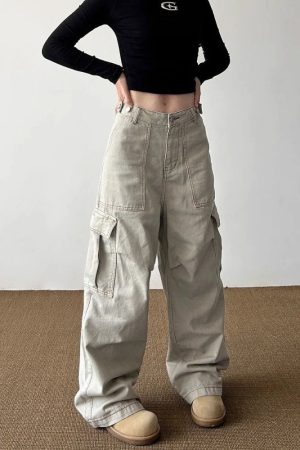 New Style Trends - Urban Utility Y2k Wide-Leg Cargo Pants - Outfit Ideas