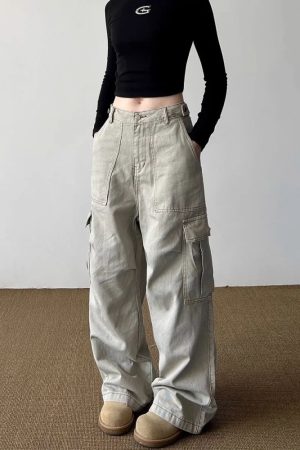 New Style Trends - Urban Utility Y2k Wide-Leg Cargo Pants - Outfit Ideas