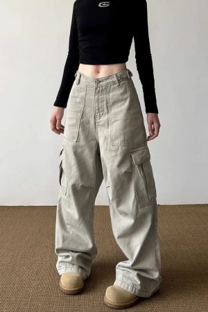 New Style Trends - Urban Utility Y2k Wide-Leg Cargo Pants - Outfit Ideas