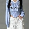 New Style Trends - Varsity Edgy Corset Shirt - Outfit Ideas