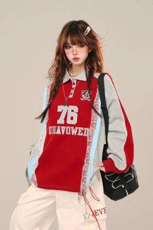 New Style Trends - Varsity Lace Retro Sweatshirt - Outfit Ideas