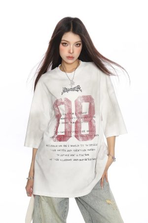 New Style Trends - Varsity Oversized Y2k T-Shirt - Outfit Ideas