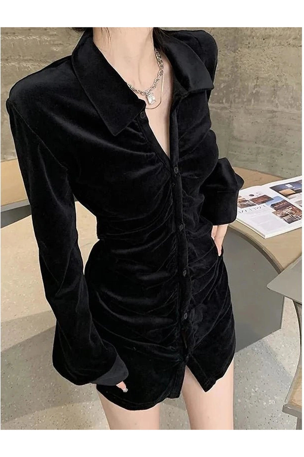 New Style Trends - Velvet Pleated Blouse - Outfit Ideas