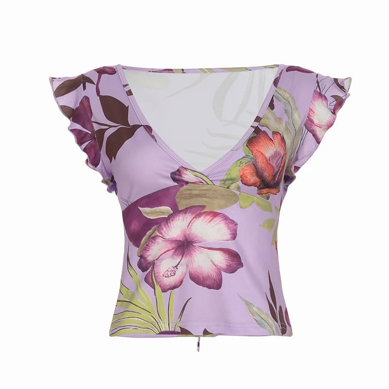 New Style Trends - Violet Heat Floral Coquette Top - Outfit Ideas