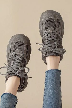 New Style Trends - Violet Mesh Street Edgy Sneakers - Outfit Ideas