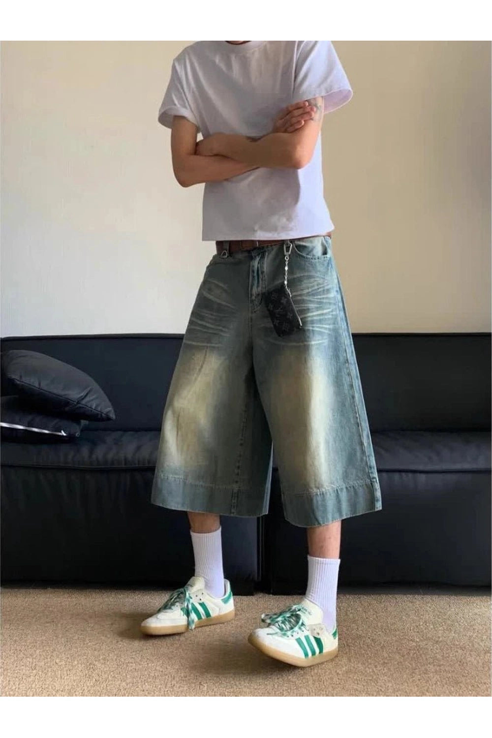 New Style Trends - Washed Blue Jean Shorts - Outfit Ideas