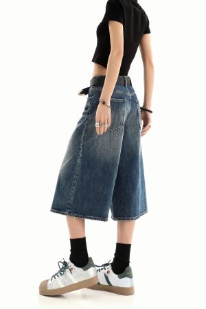 New Style Trends - Washed Downtown Y2k Denim Shorts - Outfit Ideas