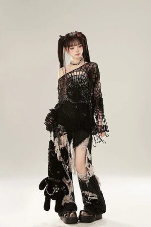 New Style Trends - Webbed Nightmare Alt Mesh Top - Outfit Ideas