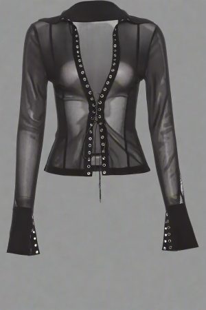 New Style Trends - Webbed Vixen Goth Alt Blouse - Outfit Ideas