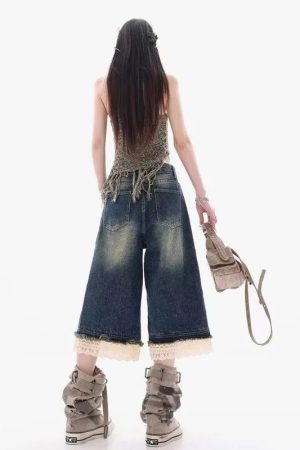 New Style Trends - Wide Y2k Jean Shorts - Outfit Ideas
