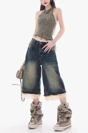 New Style Trends - Wide Y2k Jean Shorts - Outfit Ideas