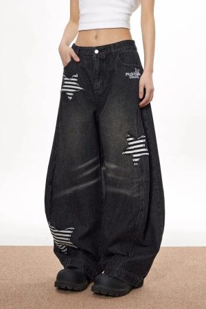 New Style Trends - Wide Y2k Star Jeans - Outfit Ideas