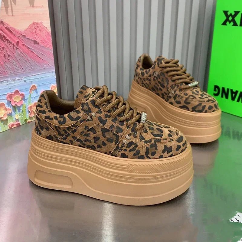 New Style Trends - Wild Instinct Aesthetic Leopard Platform Sneakers - Outfit Ideas