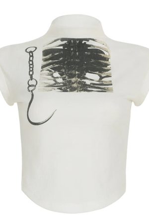 New Style Trends - X-Ray Spine Alt Mock Neck Crop Top - Outfit Ideas