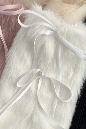 New Style Trends - Y2k Angelic Fluff Ribbon Leg Warmers - Outfit Ideas