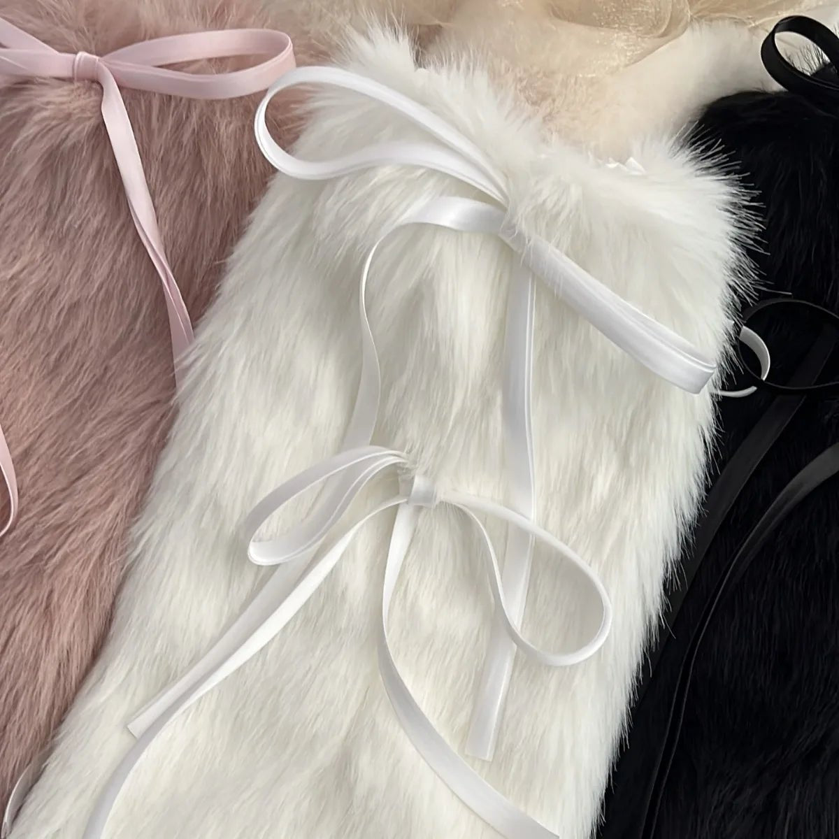 New Style Trends - Y2k Angelic Fluff Ribbon Leg Warmers - Outfit Ideas New Style Trends - Y2k Angelic Fluff Ribbon Leg Warmers - Outfit Ideas