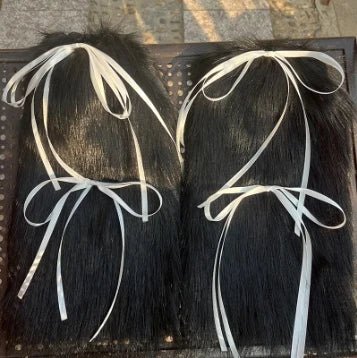 New Style Trends - Y2k Angelic Fluff Ribbon Leg Warmers - Outfit Ideas New Style Trends - Y2k Angelic Fluff Ribbon Leg Warmers - Outfit Ideas