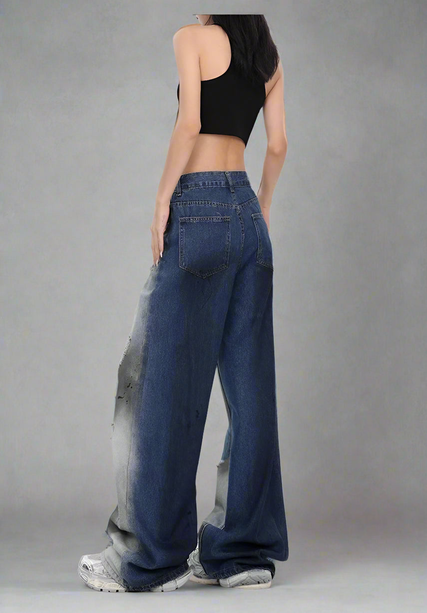 New Style Trends - Y2k Ashen Ruin Distressed Jeans - Outfit Ideas New Style Trends - Y2k Ashen Ruin Distressed Jeans - Outfit Ideas