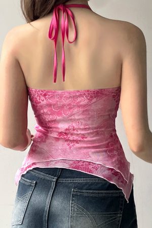 New Style Trends - Y2K Bandana Lace-Up Top - Outfit Ideas