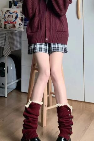 New Style Trends - Y2k Button-Up Lace Leg Warmers - Outfit Ideas