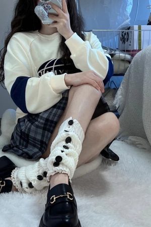 New Style Trends - Y2k Button-Up Lace Leg Warmers - Outfit Ideas