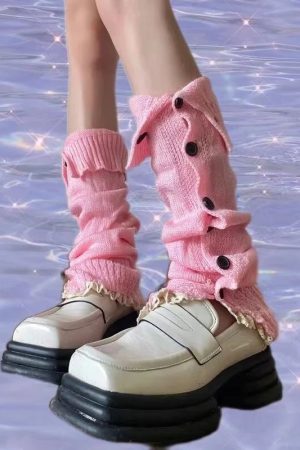 New Style Trends - Y2k Button-Up Lace Leg Warmers - Outfit Ideas