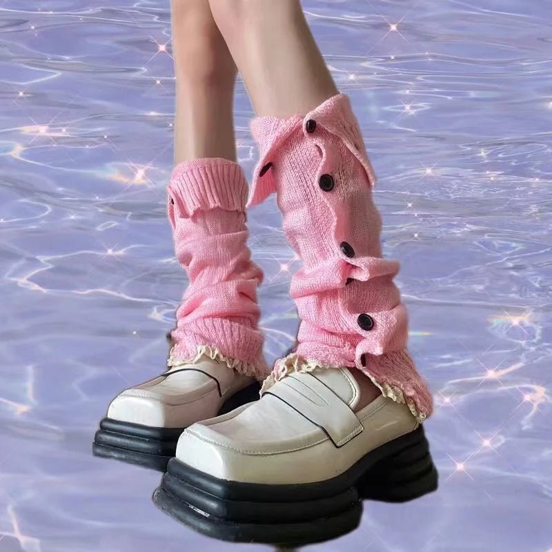 New Style Trends - Y2k Button-Up Lace Leg Warmers - Outfit Ideas New Style Trends - Y2k Button-Up Lace Leg Warmers - Outfit Ideas