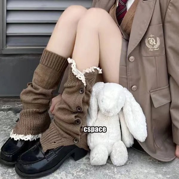 New Style Trends - Y2k Button-Up Lace Leg Warmers - Outfit Ideas New Style Trends - Y2k Button-Up Lace Leg Warmers - Outfit Ideas