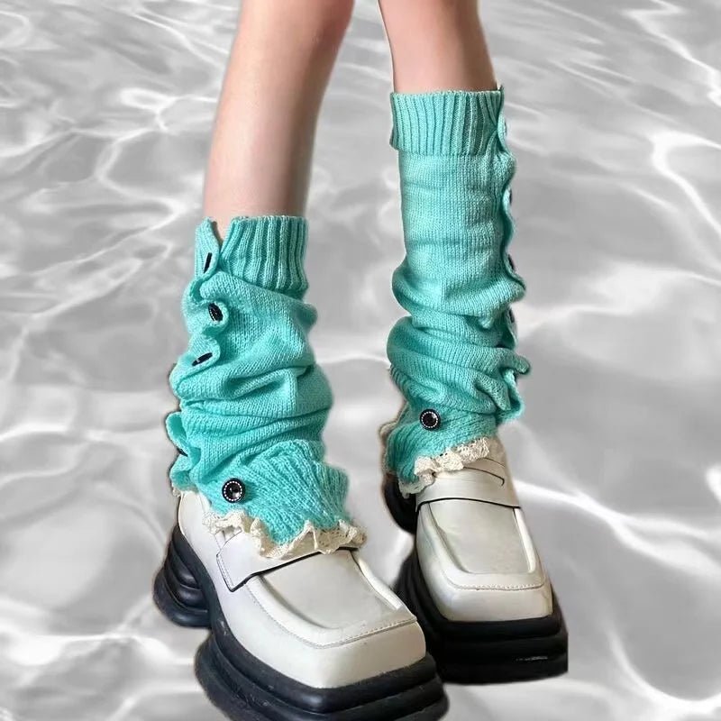 New Style Trends - Y2k Button-Up Lace Leg Warmers - Outfit Ideas New Style Trends - Y2k Button-Up Lace Leg Warmers - Outfit Ideas