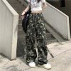 New Style Trends - Y2k Camouflage High Waist Drawstring Pants - Outfit Ideas