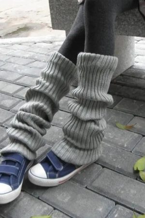 New Style Trends - Y2k Cozy Ribbed Slouch Leg Warmers - Outfit Ideas
