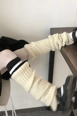New Style Trends - Y2k Cozy Ribbed Slouch Leg Warmers - Outfit Ideas