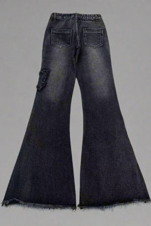 New Style Trends - Y2k Dark Butterfly Flare Jeans - Outfit Ideas