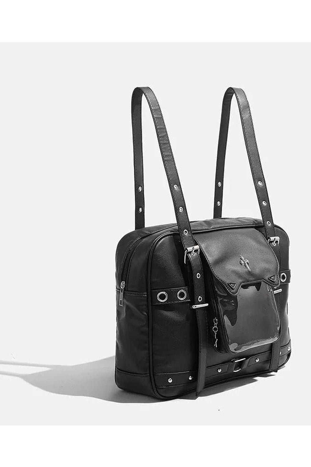 New Style Trends - Y2k Dark Vortex Strapped Backpack - Outfit Ideas