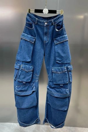 New Style Trends - Y2k Deep Sea Cargo Denim Pants - Outfit Ideas