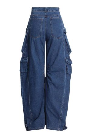 New Style Trends - Y2k Deep Sea Cargo Denim Pants - Outfit Ideas