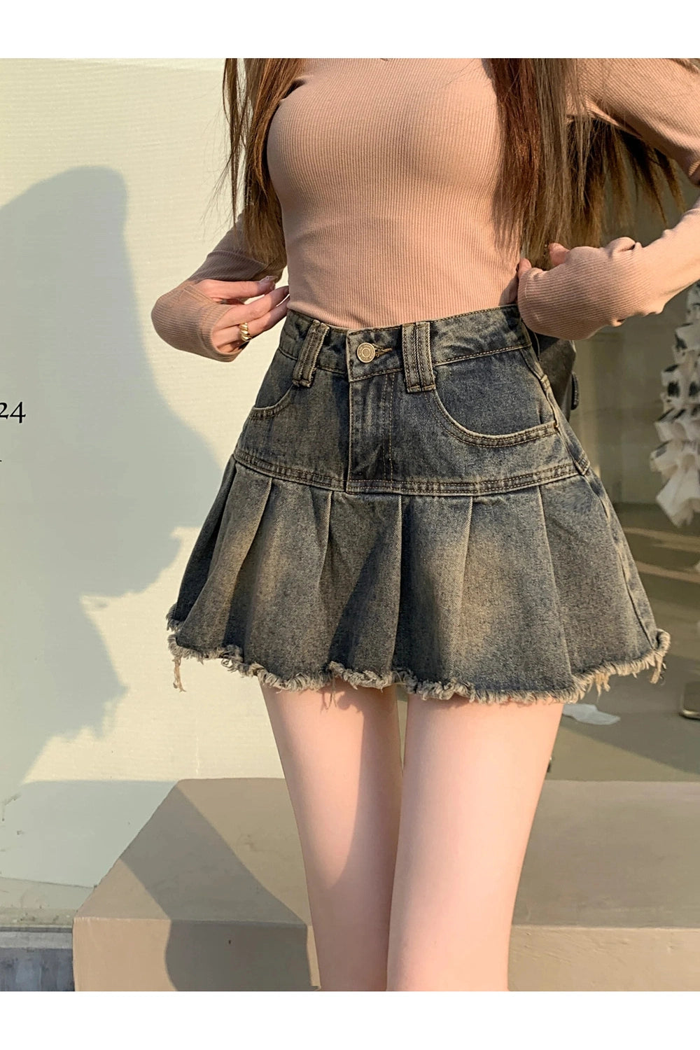 New Style Trends - Y2k Denim High Waist Mini Skirt - Outfit Ideas