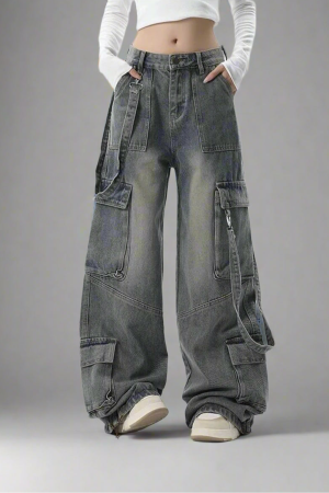 New Style Trends - Y2k Extreme Wide-Leg Cargo Jeans - Outfit Ideas