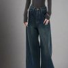 New Style Trends - Y2k Fall Oversized Dark Wash Wide-Leg Jeans - Outfit Ideas