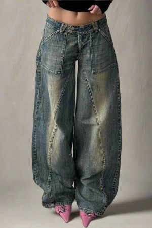 New Style Trends - Y2k Fall Retro Washed Baggy Jeans - Outfit Ideas