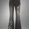 New Style Trends - Y2k Floral Embroidered Flare Jeans - Outfit Ideas