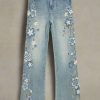 New Style Trends - Y2k Floral Meadow Embroidered Jeans - Outfit Ideas