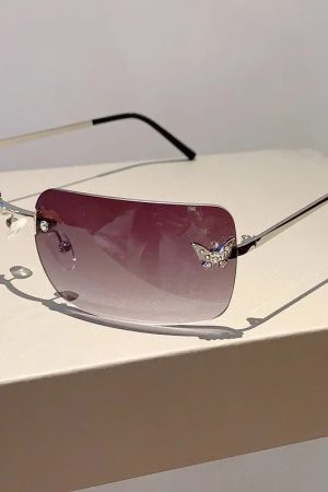 New Style Trends - Y2k Flutter Glow Rimless Sunglasses - Outfit Ideas