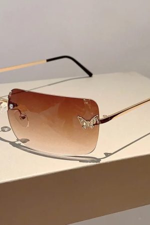 New Style Trends - Y2k Flutter Glow Rimless Sunglasses - Outfit Ideas