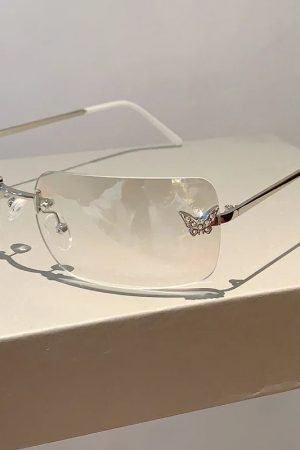New Style Trends - Y2k Flutter Glow Rimless Sunglasses - Outfit Ideas