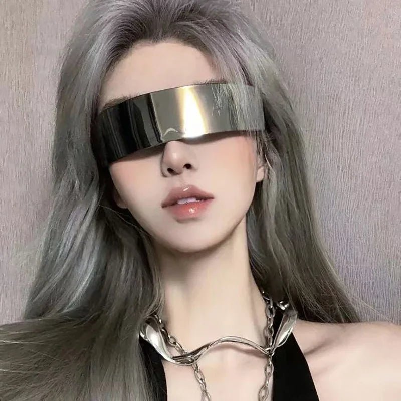 New Style Trends - Y2k Futurewave Chrome Sunglasses - Outfit Ideas